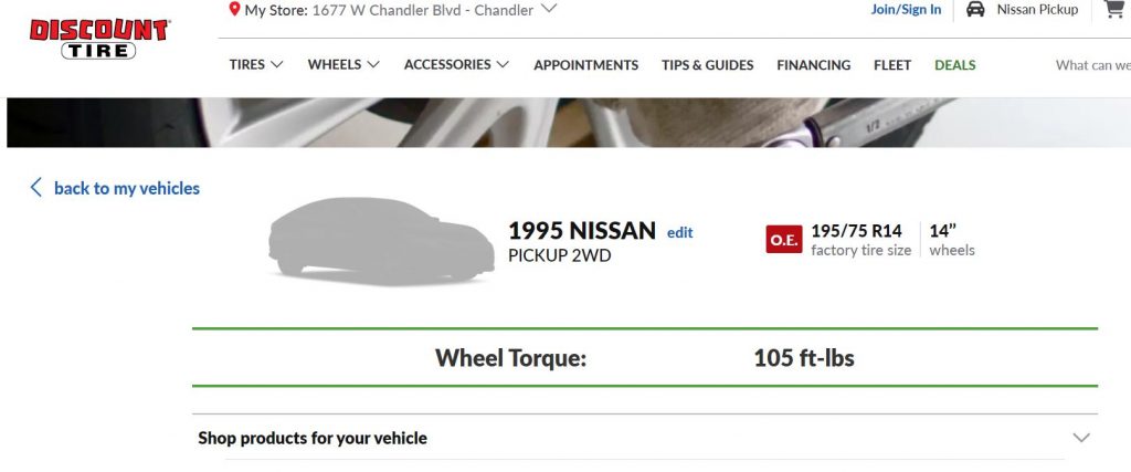 1995 Nissan D21 Wheel Torque Specs